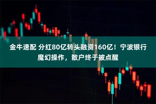 金牛速配 分红80亿转头融资160亿！宁波银行魔幻操作，散户终于被点醒